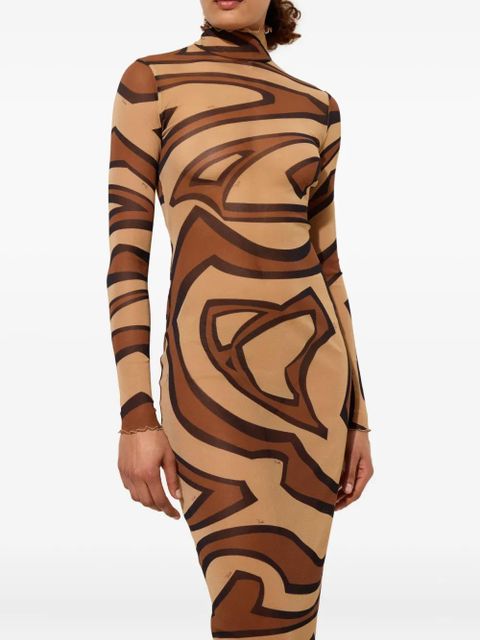 PUCCI wave-print turtleneck dress - Neutrals
