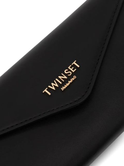 TWINSET logo-detail flap wallet - Black
