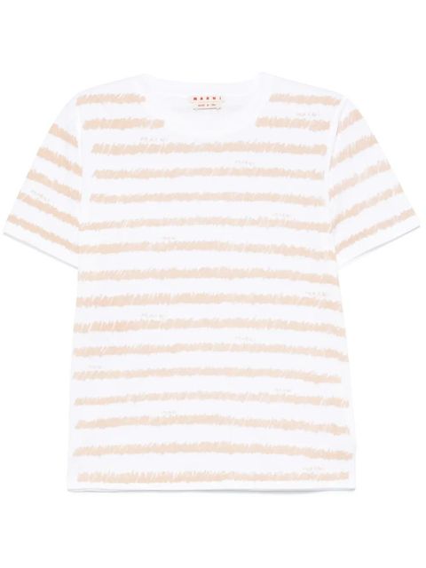 Marni Scribble Stripes T-shirt - White - zdjęcie produktu nr 1