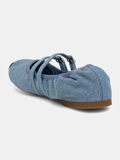 Tommy Jeans baleriny BALLERINA DENIM kolor niebieski EN0EN02782