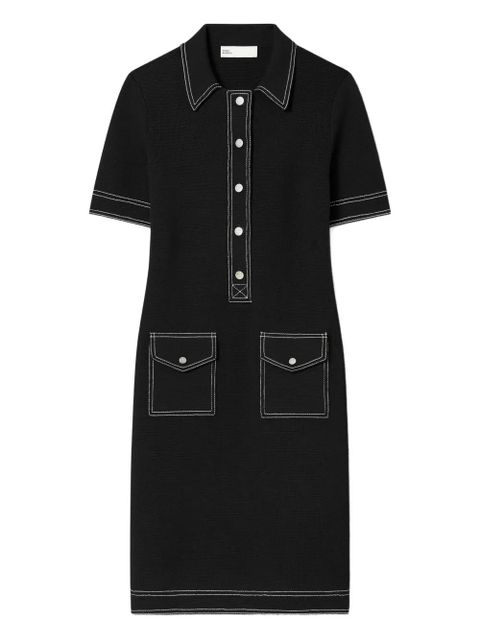 Tory Burch topstitch mini dress - Black - zdjęcie produktu nr 1
