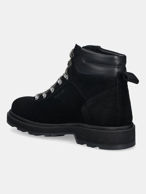 Gant workery skórzane Wootlynne damskie kolor czarny na płaskim obcasie 31543079