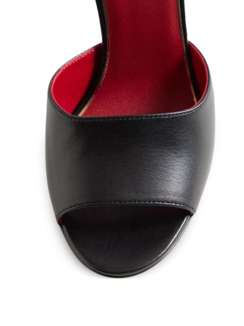 Valentino Garavani 105mm Drip Rose rose-embellished leather sandals - Black