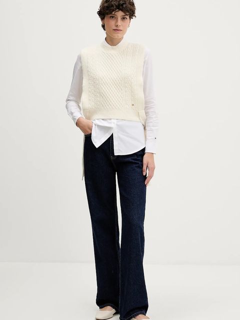 Pedro del Hierro kamizelka damski kolor beżowy lekki 4962459