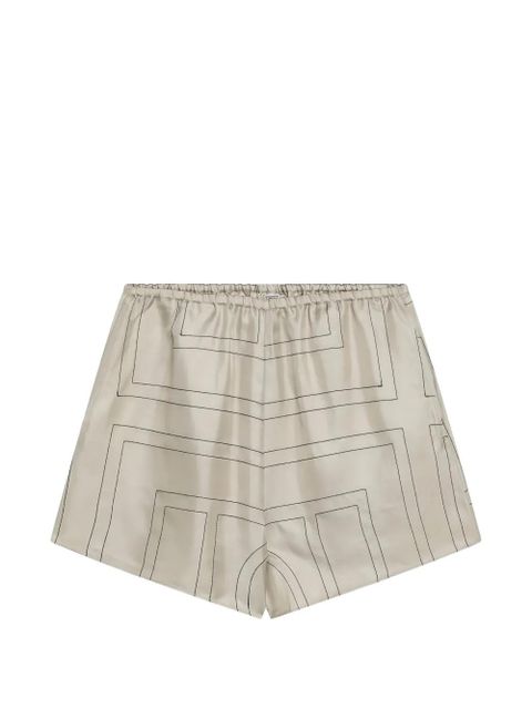 TOTEME monogram silk shorts - Neutrals - zdjęcie produktu nr 1