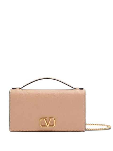 Valentino Garavani V-logo chain wallet - Neutrals - zdjęcie produktu nr 1