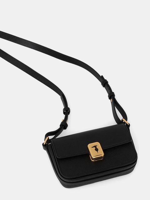 Trussardi torebka skórzana kolor czarny Z601E106075N