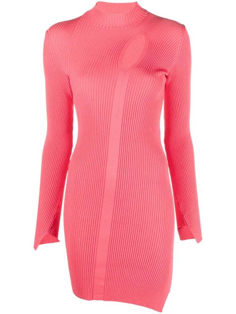 Versace Slashed roll-neck midi dress - Pink