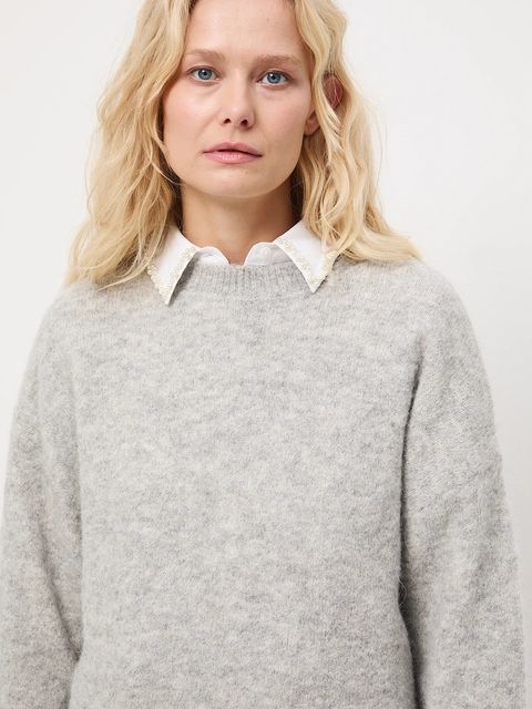 Medicine sweter z wełną alpaki kolor szary