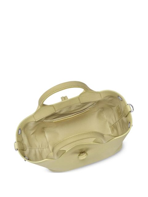 Longchamp Le Roseau S grained-leather tote bag - Green