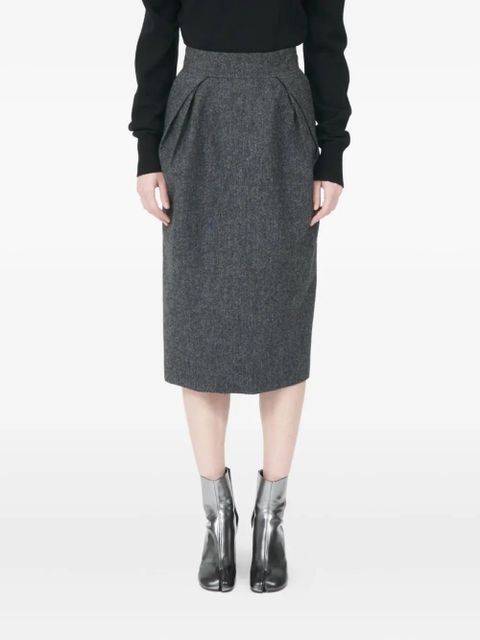Maison Margiela pleated midi skirt - Grey - zdjęcie produktu nr 1