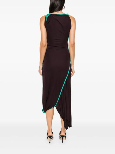 Victoria Beckham side-stripe maxi dress - Brown
