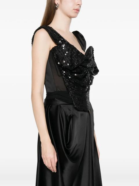 Vivienne Westwood Knot sequin embellished corset top - Black
