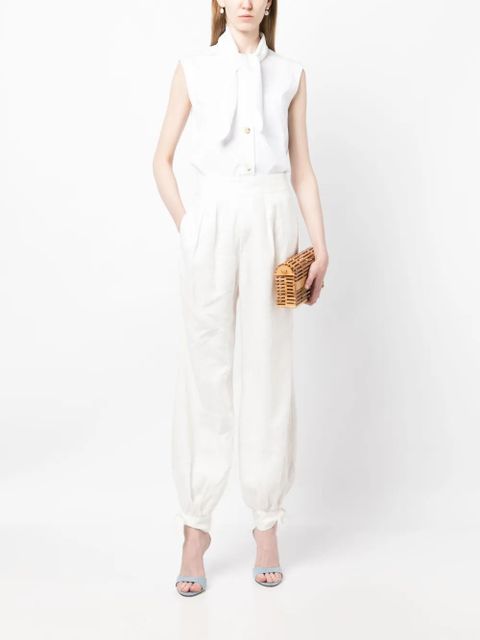 ZIMMERMANN wide-leg linen trousers - White - zdjęcie produktu nr 2
