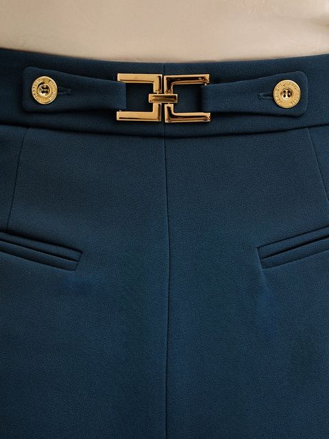 Elisabetta Franchi spodnie damskie proste high waist PA09956E2