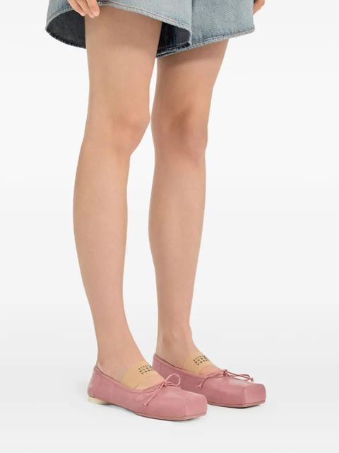 MM6 Maison Margiela square-toe bow ballet flats - Pink
