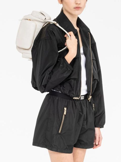 Miu Miu logo-embossed leather shoulder bag - White