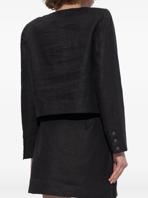 Posse Emma button-front linen jacket - Black