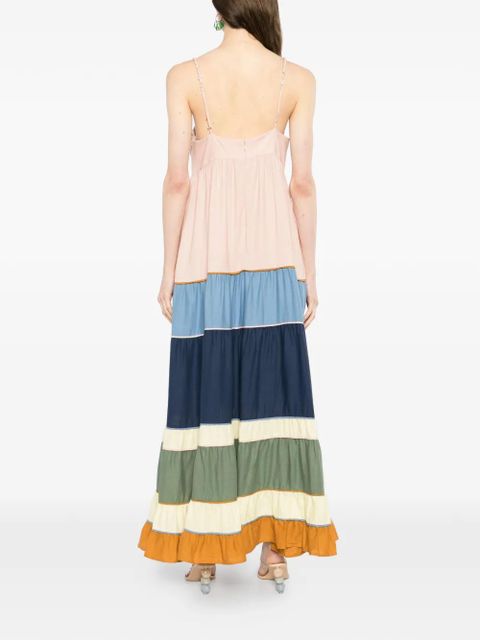 FARM Rio panelled pleated maxi dress - Pink