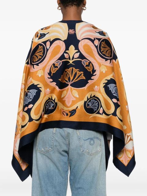 ETRO floral-print cape - Orange