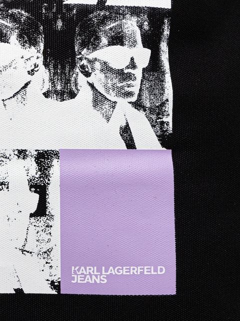 Karl Lagerfeld Jeans torebka bawełniana kolor czarny A3W50070