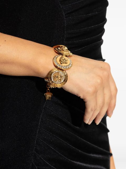 Versace Medusa crystal-embellished bracelet - Gold