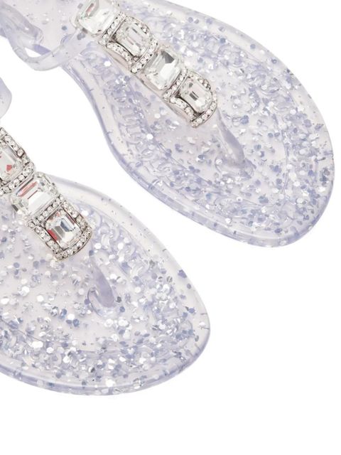 Casadei crystal-embellished flat sandals - White