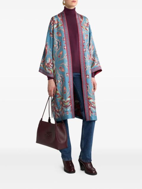 ETRO Kesa paisley-print belted coat - Blue