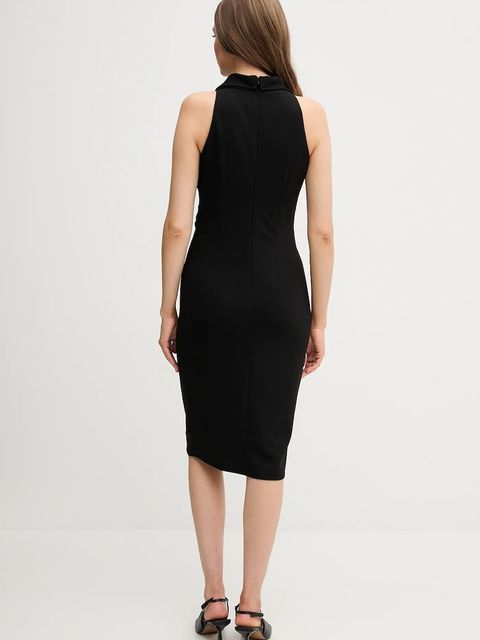 Sandro Ferrone sukienka kolor czarny midi dopasowana S18XBESAY