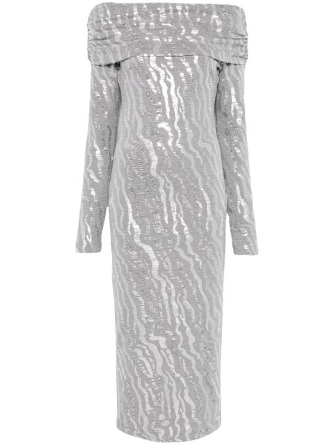 ROTATE BIRGER CHRISTENSEN sequinned midi dress - Grey - zdjęcie produktu nr 1