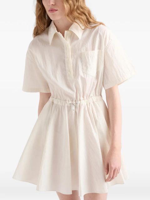 Prada short-sleeved technical pongé dress - Neutrals