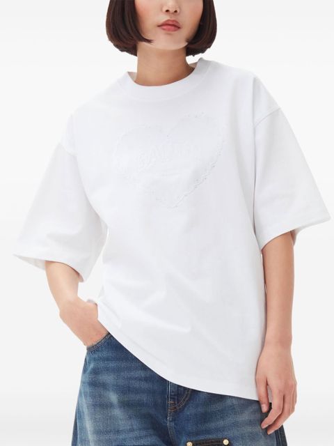 GANNI cotton round-neck t-shirt - White