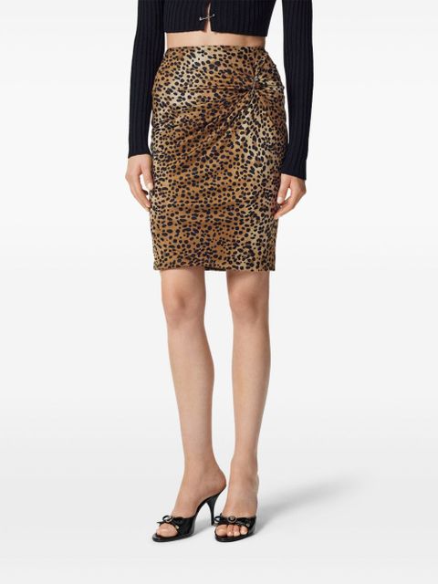 Versace leopard-print mini skirt - Brown - zdjęcie produktu nr 2