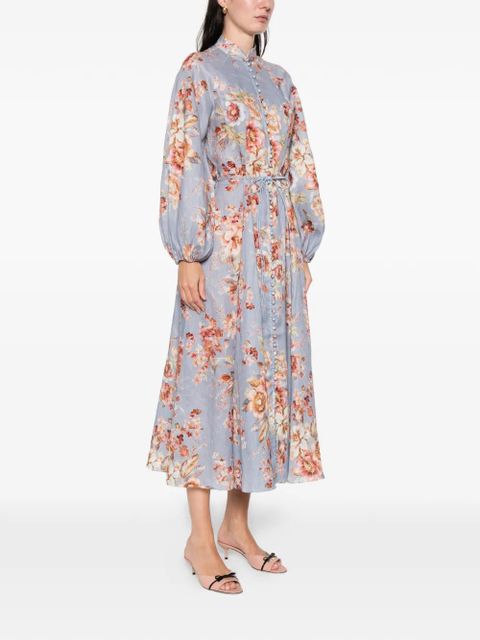 ZIMMERMANN Awaken Billow floral midi dress - Blue