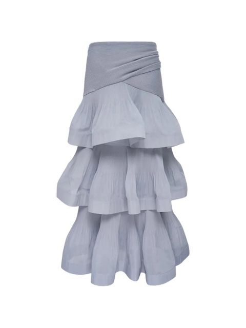 ZIMMERMANN pleated tiered midi skirt - Blue - zdjęcie produktu nr 1
