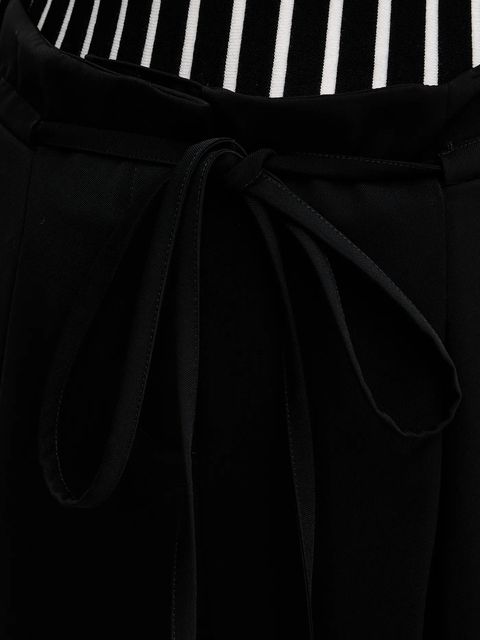 Twinset spodnie damskie kolor czarny szerokie high waist 252TF2011