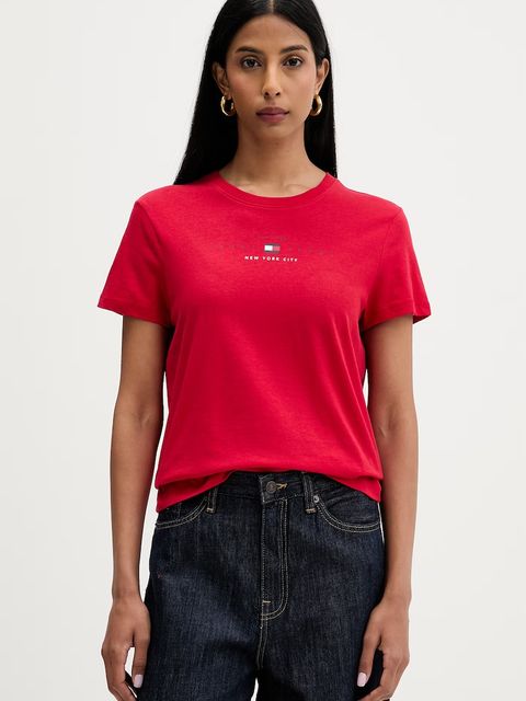 Tommy Jeans T-shirt damski z bawełną - zdjęcie produktu nr 1