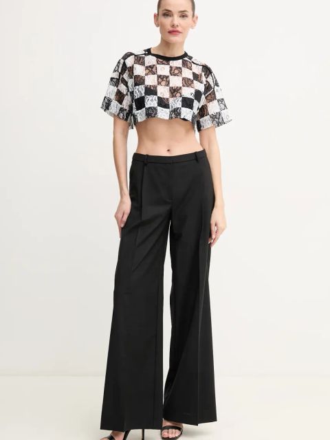 Pinko bluzka damska kolor czarny wzorzysta 105294 A2MF