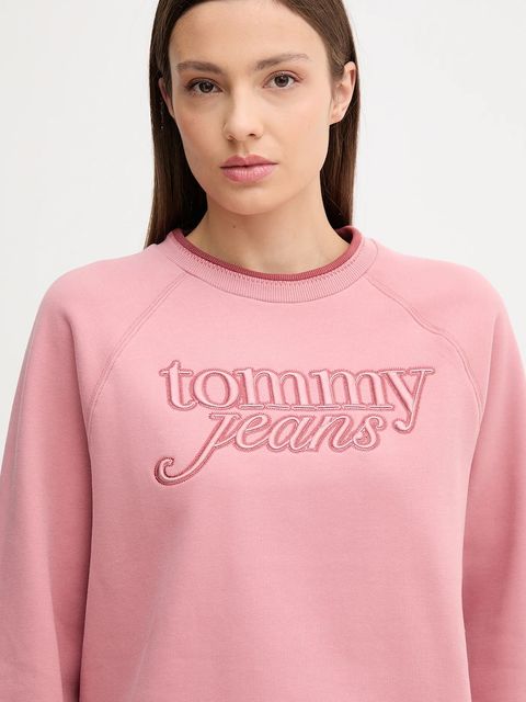 Tommy Jeans bluza damska kolor pomarańczowy z aplikacją DW0DW21196
