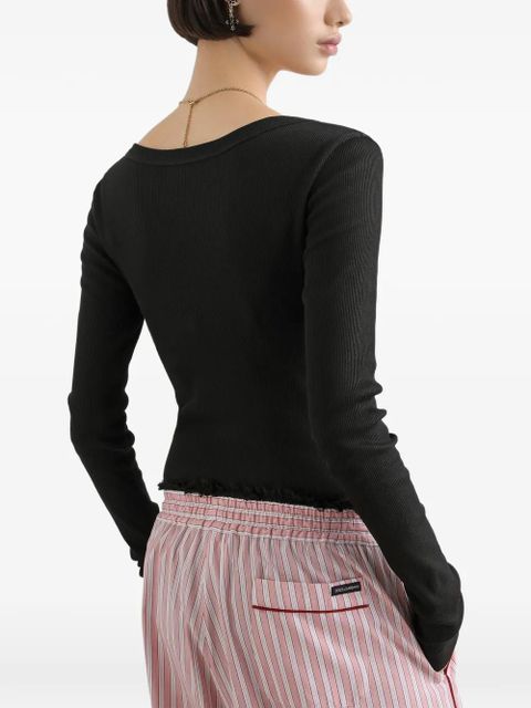 Dolce & Gabbana buttoned long-sleeve T-shirt - Black