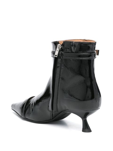 GANNI ankle length pointed toe boots - Black