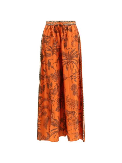 ALEMAIS monkey-print palazzo pants - Orange - zdjęcie produktu nr 1