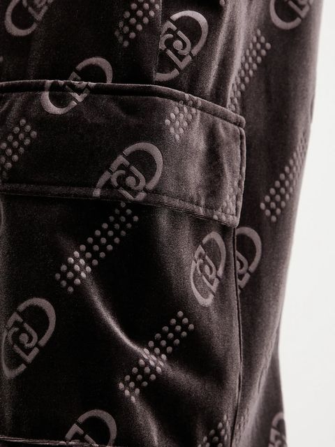 Liu Jo spodnie dresowe welurowe damskie kolor brązowy wzorzyste TF5111.J4955 - zdjęcie produktu nr 2