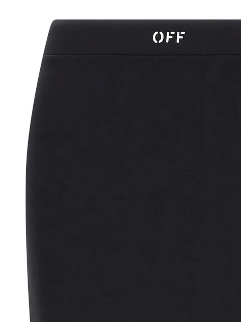 Off-White logo-waistband skirt - Black