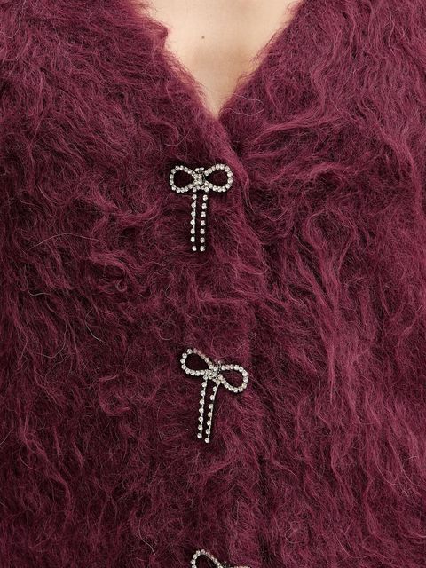 Guess kardigan z dodatkiem alpaki TOMIKO damski kolor bordowy W5BR91 Z3JI2