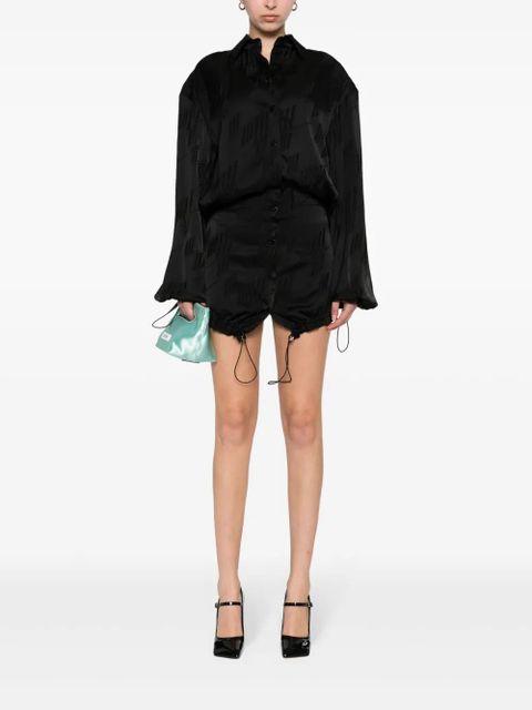 The Attico logo-jacquard mini dress - Black