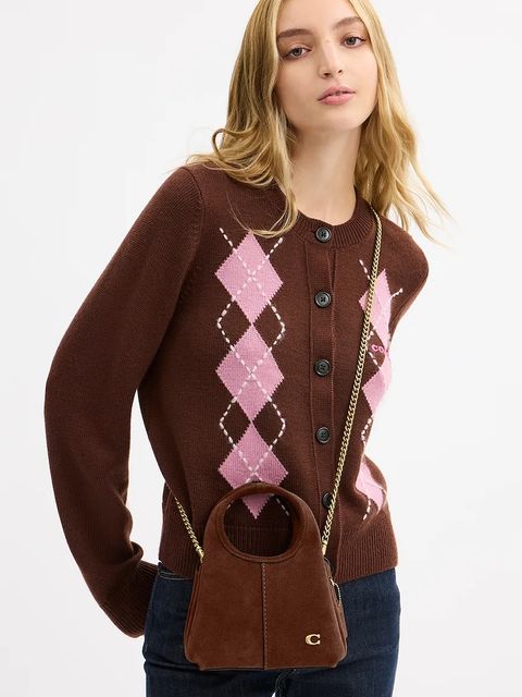 Coach torebka zamszowa Lana 19 kolor brązowy CCY33