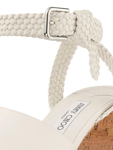 Jimmy Choo Jori braided-ankle platform sandals - White