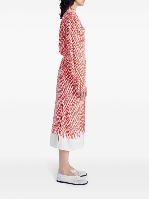 Proenza Schouler Bailey abstract-print midi dress - Red - zdjęcie produktu nr 2