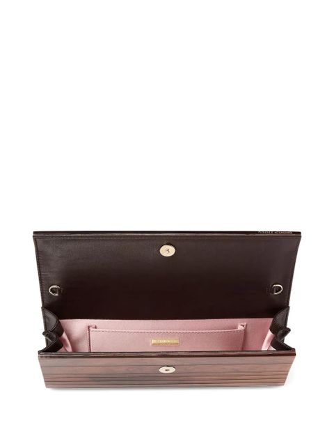 Jimmy Choo Sweetie ridged chain clutch bag - Brown